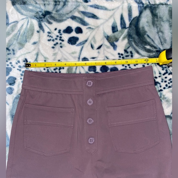 High Waisted Button Multiple Pockets Straight Leg Casual Pants in Twilight Mauve - Picture 14 of 14